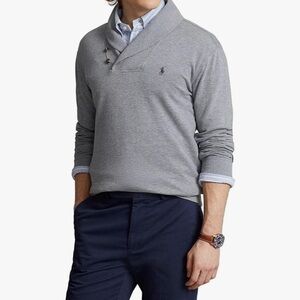 Polo Ralph Lauren Estate Rib Shawl Sweater in Heather Gray Size XXL